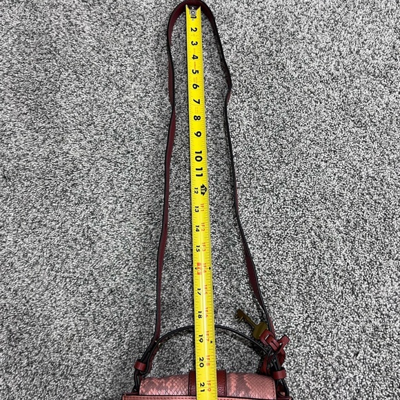 Fossil Wiley Genuine Leather Orange Brown Mini Crossbody Bag Magnetic Closure - Picture 13 of 13